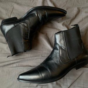 ASOS Men’s Chelsea Boots - Black Leather - Size 12